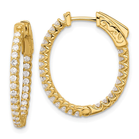 14K 1.04ct. 52-1.5mm In/Out Oval Hoop w/ Safety Clasp Earring Mountings (XE3244)