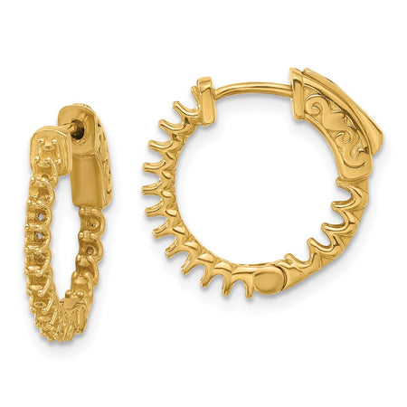 14K .64ct  32-1.7 In/Out  Hoop w/ Safety Clasp Earring Mountings (XE3245)