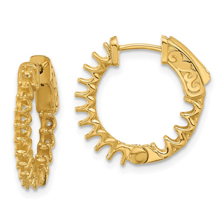 14K .84ct. 28-2.0mm In/Out  Hoop w/ Safety Clasp Earring Mountings (XE3246)