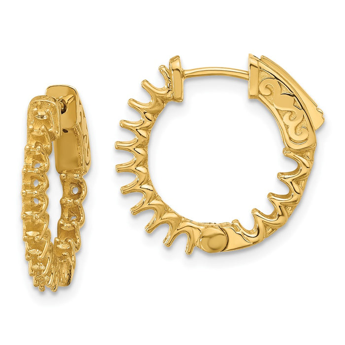 14K .84ct. 28-2.0mm In/Out  Hoop w/ Safety Clasp Earring Mountings (XE3246)
