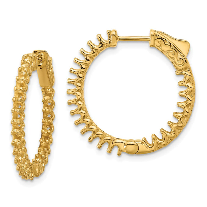 14K 1.6ct  46-2.0mm In/Out  Hoop w/ Safety Clasp Earring Mountings (XE3247)