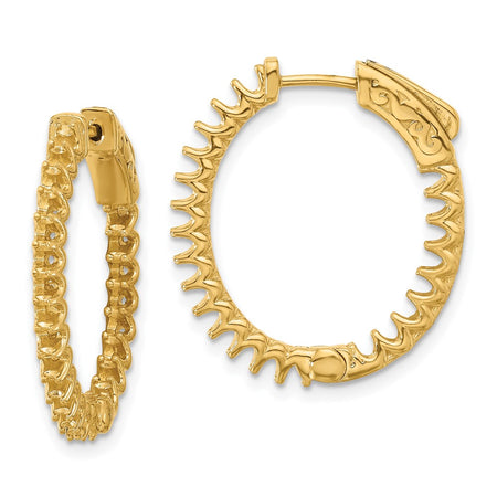 14K 1.6ct  46-2.0mm In/Out  Oval Hoop w/ Safety Clasp Earring Mountings (XE3248)