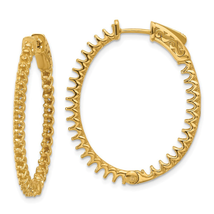 14K 2.3ct  66-2.0mm In/Out  Oval Hoop w/ Safety Clasp Earring Mountings (XE3249)