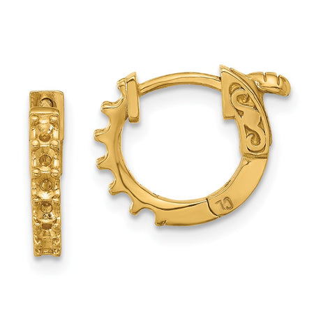 14K .42ct  12-2.0mm Round Hoop w/ Safety Clasp Earring Mountings (XE3253)