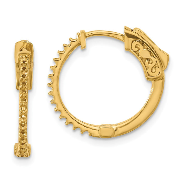 14K .3ct  30-1.2mm Round Hoop w/ Safety Clasp Earring Mountings (XE3254)