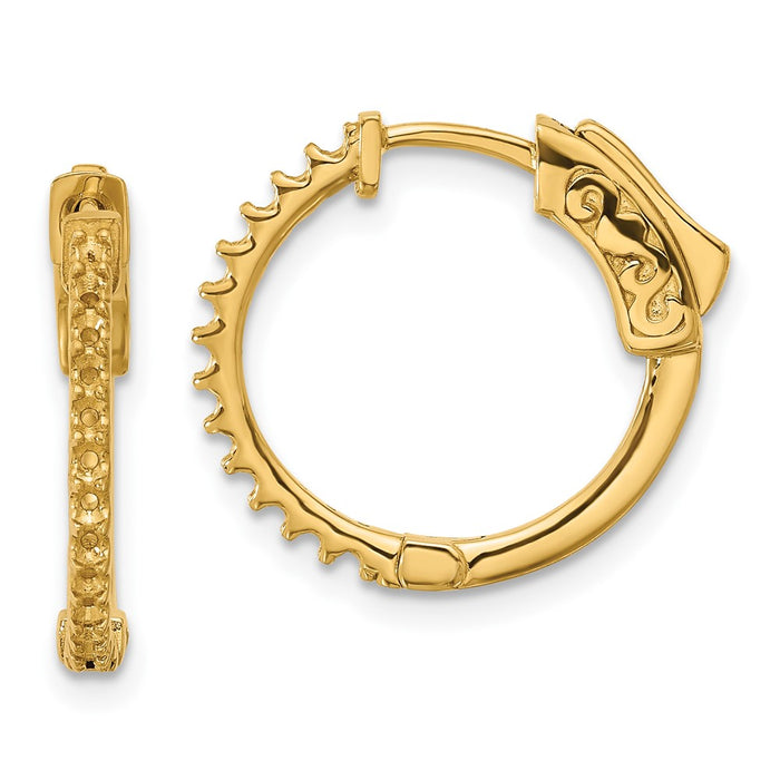 14K .40ct  26-1.5mm Round Hoop w/ Safety Clasp Earring Mountings (XE3255)