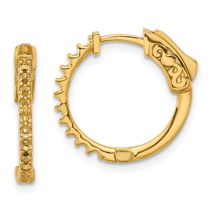 14K .44ct  22-1.7mm Round Hoop w/ Safety Clasp Earring Mountings (XE3256)