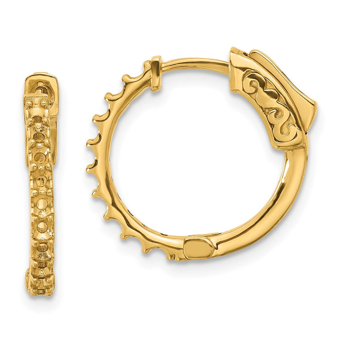 14K .7ct  20-2.0mm Round Hoop w/ Safety Clasp Earring Mountings (XE3257)