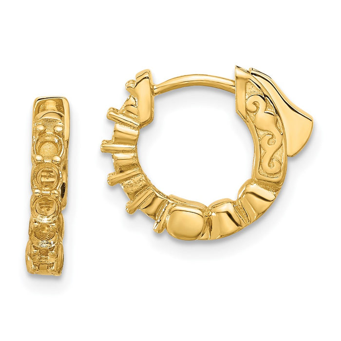 14K .46ct  10-2.25mm Round Hoop w/ Safety Clasp Earring Mountings (XE3258)