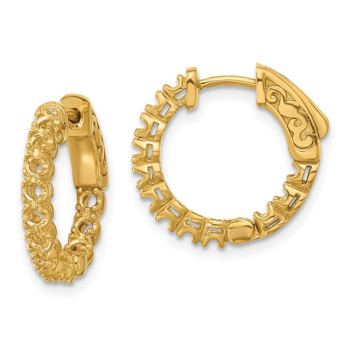 14K .84ct  24-2.0mm In/Out  Hoop w/ Safety Clasp Earring Mountings (XE3262)