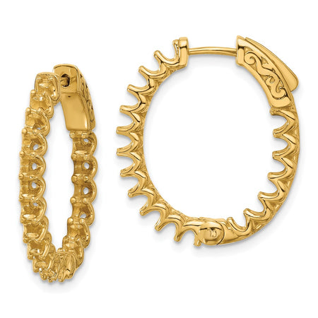 14K 2.1ct  36-2.5mm In/Out Oval Hoop w/ Safety Clasp Earring Mountings (XE3263)