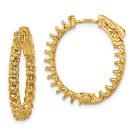 14K 2ct  40-2.3mm In/Out Oval Hoop w/ Safety Clasp Earring Mountings (XE3264)