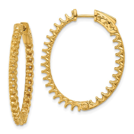 14K 2.9ct  58-2.3mm In/Out Oval Hoop w/ Safety Clasp Earring Mountings (XE3265)