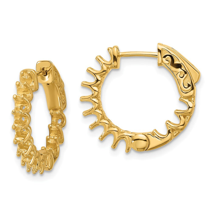 14K 1.2ct  24-2.3mm Round Hoop w/ Safety Clasp Earring Mountings (XE3267)