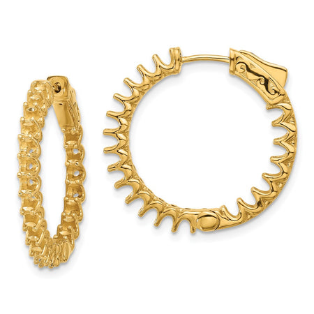 14K 2.1ct  42-2.3mm In/Out  Hoop w/ Safety Clasp Earring Mountings (XE3269)