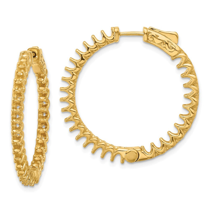 14K 2.9ct  58-2.3mm In/Out  Hoop w/ Safety Clasp Earring Mountings (XE3270)