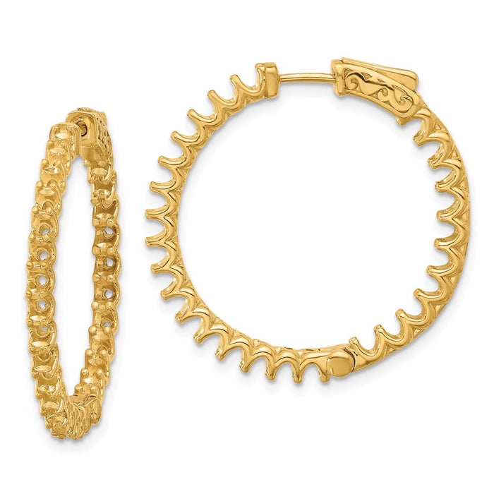 14K 3.2ct  54-2.5mm In/Out  Hoop w/ Safety Clasp Earring Mountings (XE3272)