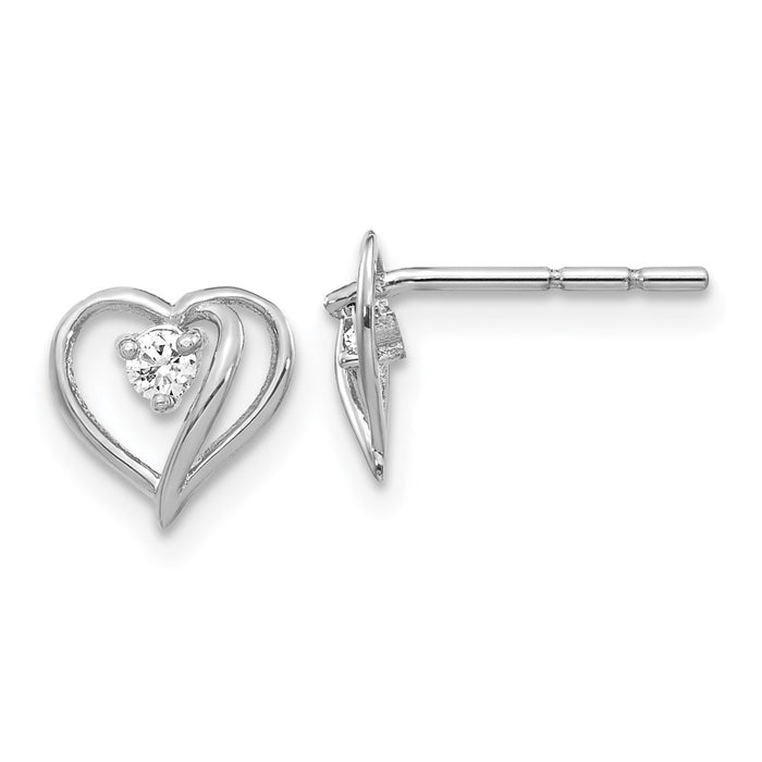 14k White Gold Fancy Diamond Heart Earring Mountings (XE40W)