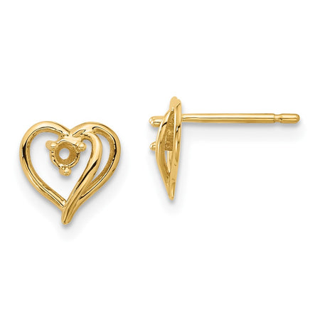 14k Fancy Diamond Heart Earring Mountings (XE40)