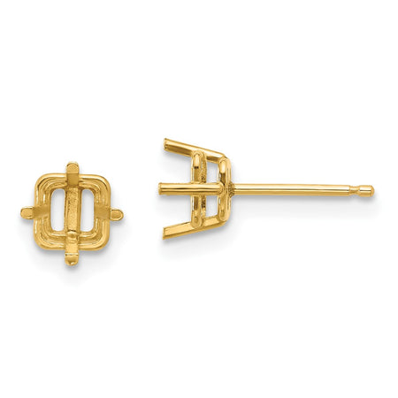 14k 5mm Square Post Earring Mountings (XE61)