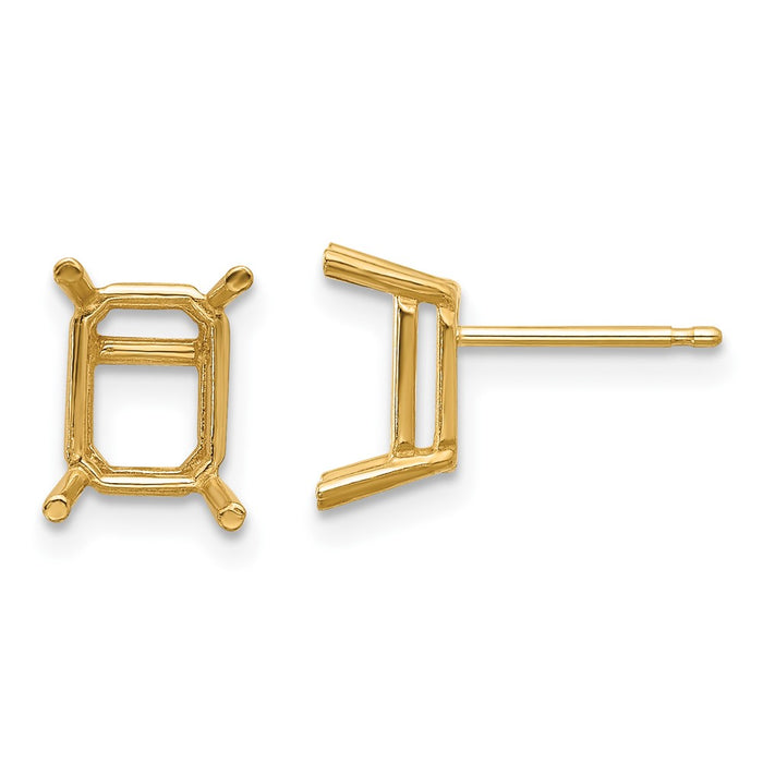 14k 8x6 Emerald Earring Mountings (XE67)