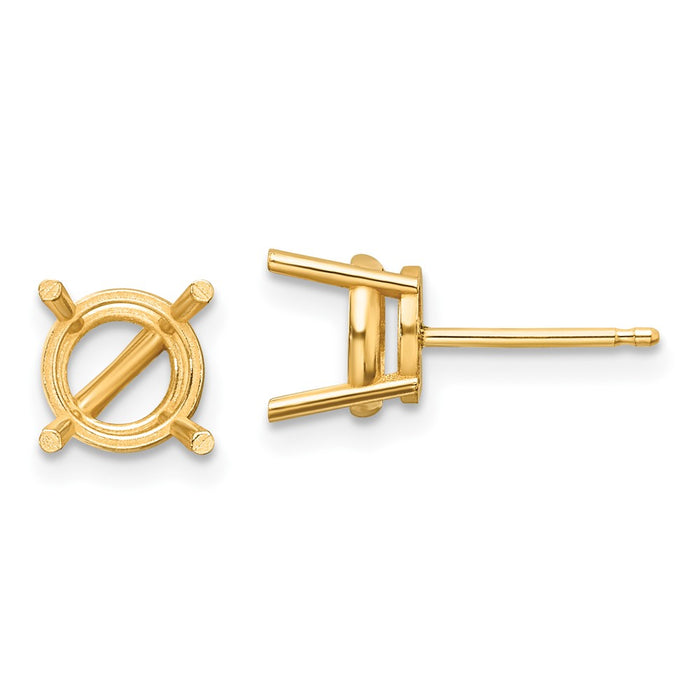 14k 7mm Round Earring Mountings (XE74)