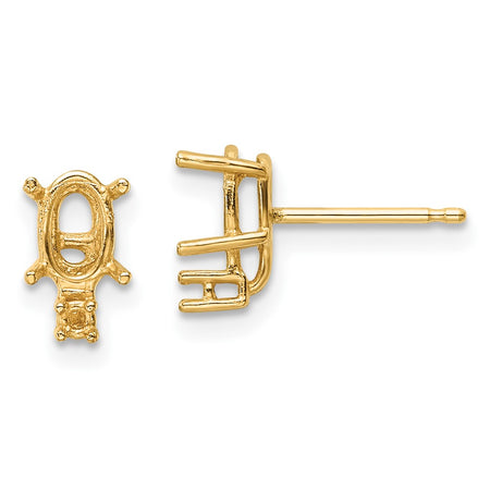 14k 6x4 Oval & Diamond Earring Mountings (XE754)
