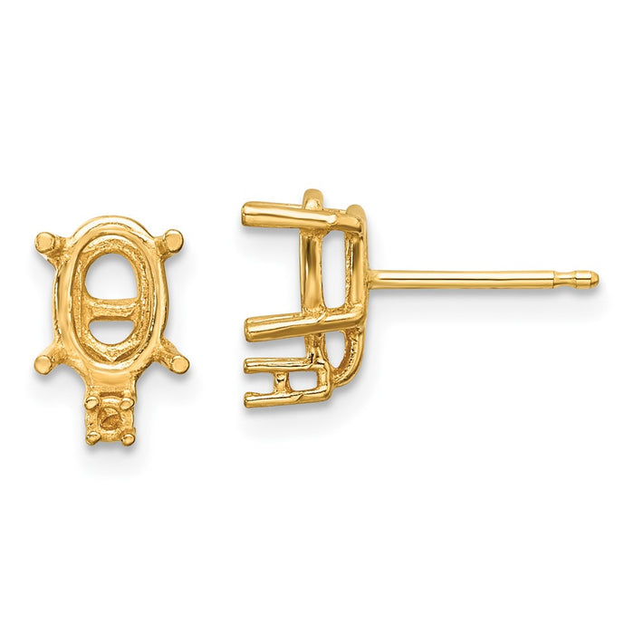 14k 7x5 Oval & Diamond Earring Mountings (XE756)