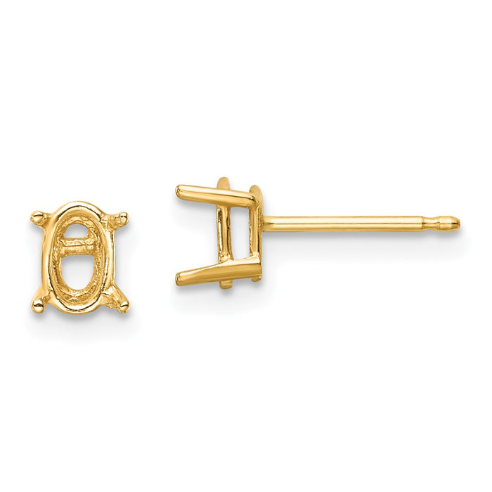 14k 6x4 Oval Earring Mountings (XE86)