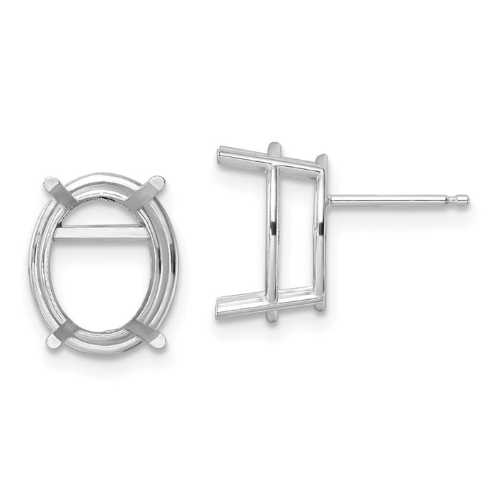 14k White Gold 12x10 Oval Earring Mountings (XE91W)