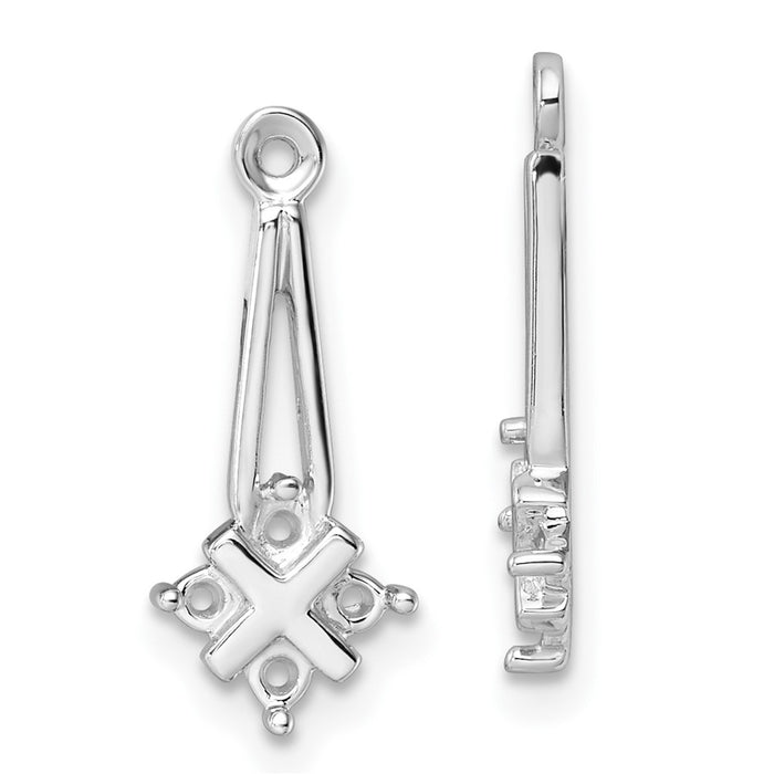 14k White Gold Dangle Cluster Diamond Earring Jacket Mountings (XJ18W)