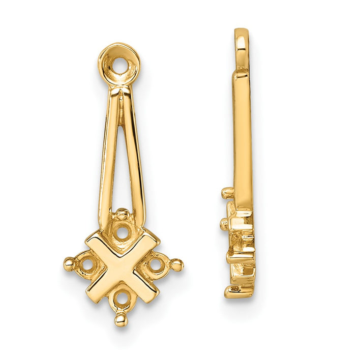 14k Dangle Cluster Diamond Earring Jacket Mountings (XJ18)