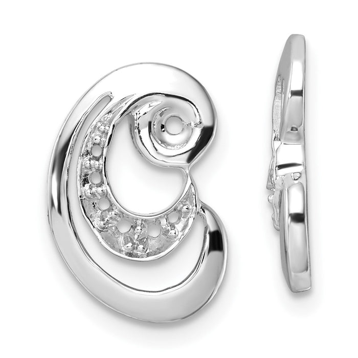 14k White Gold Fancy Curl Diamond Earring Jackets Mountings (XJ30W)