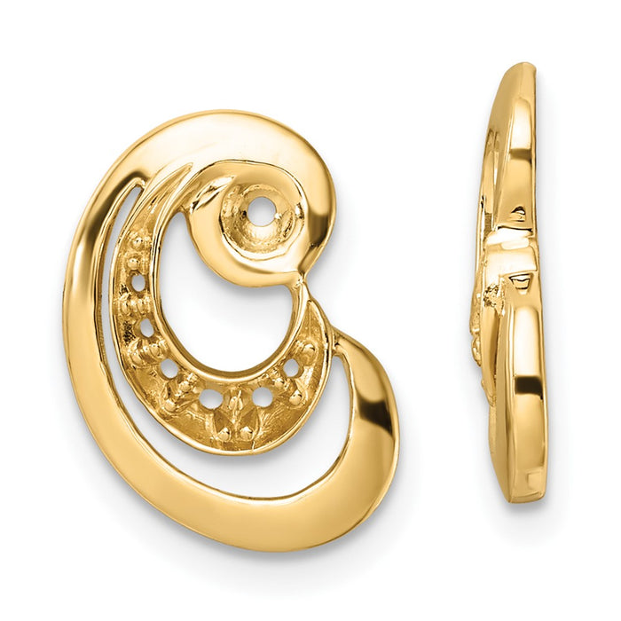 14k Fancy Curl Diamond Earring Jackets Mountings (XJ30)