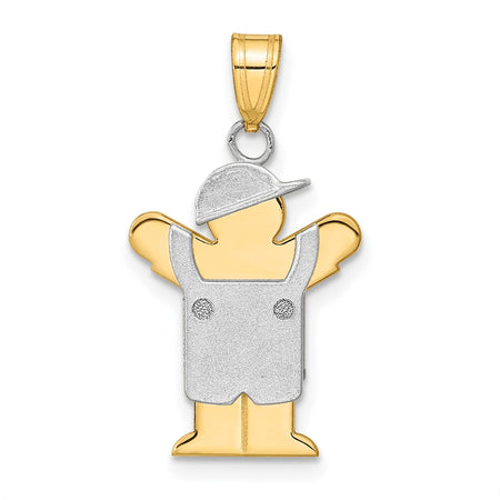 14k Two-Tone Small Boy w/Hat on Left Charm Mounting (XK506)