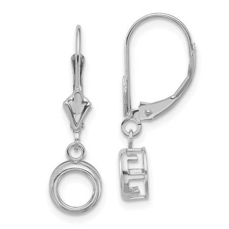 14k White Gold 6mm Round Leverback Mounting (XLB101W)