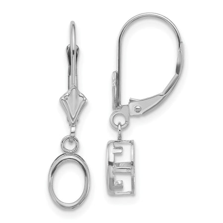 14k White Gold 7x5 Oval Leverback Mounting (XLB106W)
