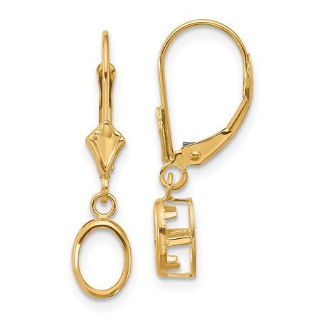 14k 7x5 Oval Leverback Earring Mounting (XLB106)