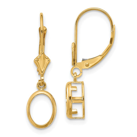 14k 8x6 Oval Leverback Earring Mounting (XLB107)