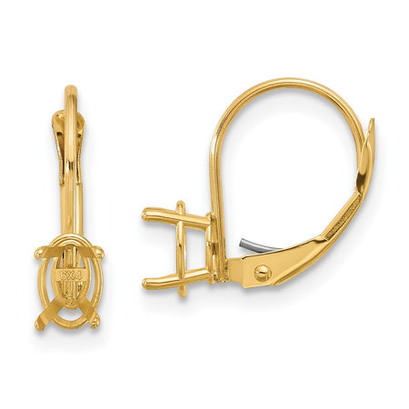 14k 6x4 Oval Leverback Earring Mounting (XLB114)