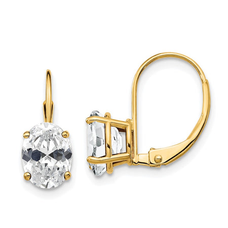 14k 8x6 Oval Leverback Earring Mounting (XLB116)