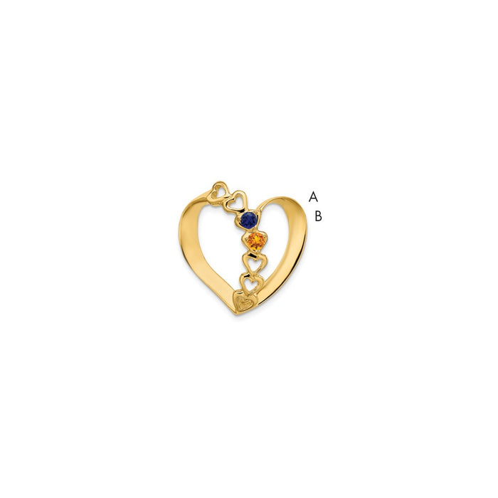 14k Polished 2-Stone Mothers Heart Slide Mounting (XMP4/2)