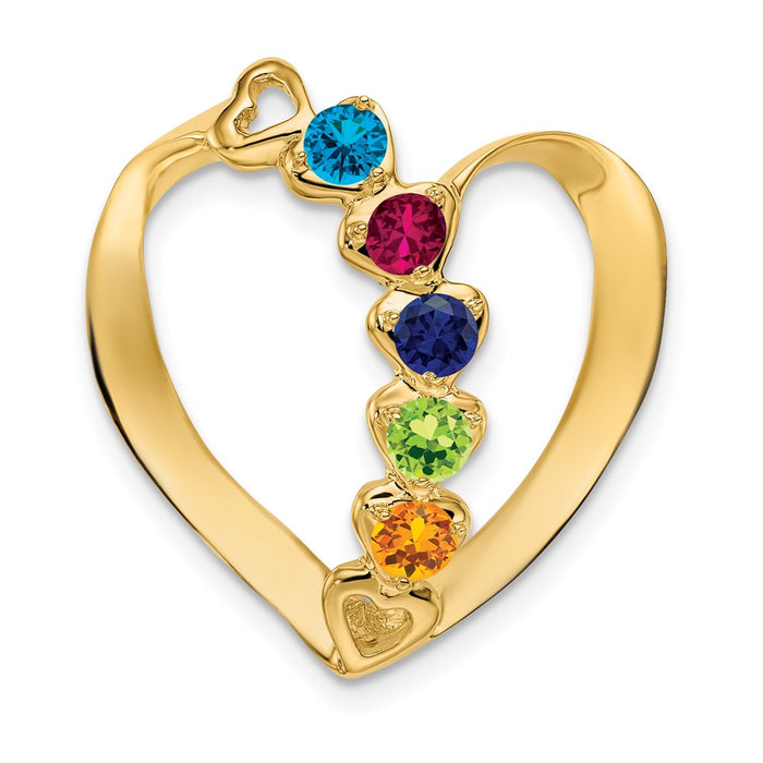 14k Polished 5-Stone Mothers Heart Slide Mounting (XMP4/5)
