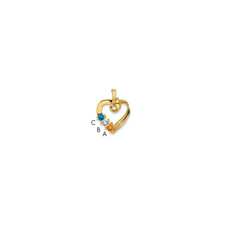 14k 3 Stone Family Pendant Mounting (XMP52/3)