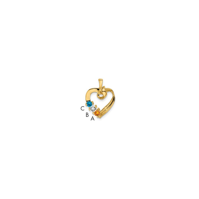 14k 3 Stone Family Pendant Mounting (XMP52/3)