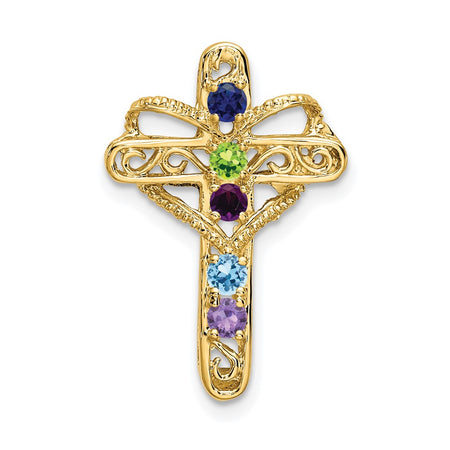 14k Polished Filigree 5-Stone Mothers Cross Pendant Mounting (XMP5/5)