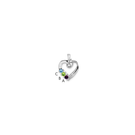 14k White Gold 3 Stone Family Pendant Mounting (XMPW52/3)