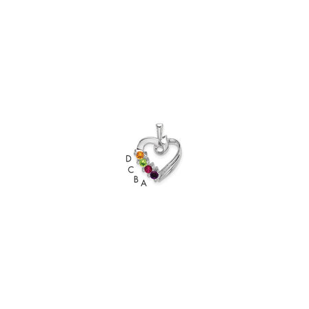 14k White Gold 4 Stone Family Pendant Mounting (XMPW52/4)