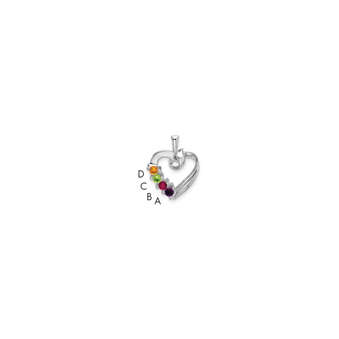 14k White Gold 4 Stone Family Pendant Mounting (XMPW52/4)