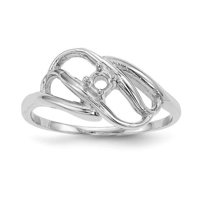 14k White Gold Polished 1-Stone Mothers Ring Mounting (XMR1/1W-7)